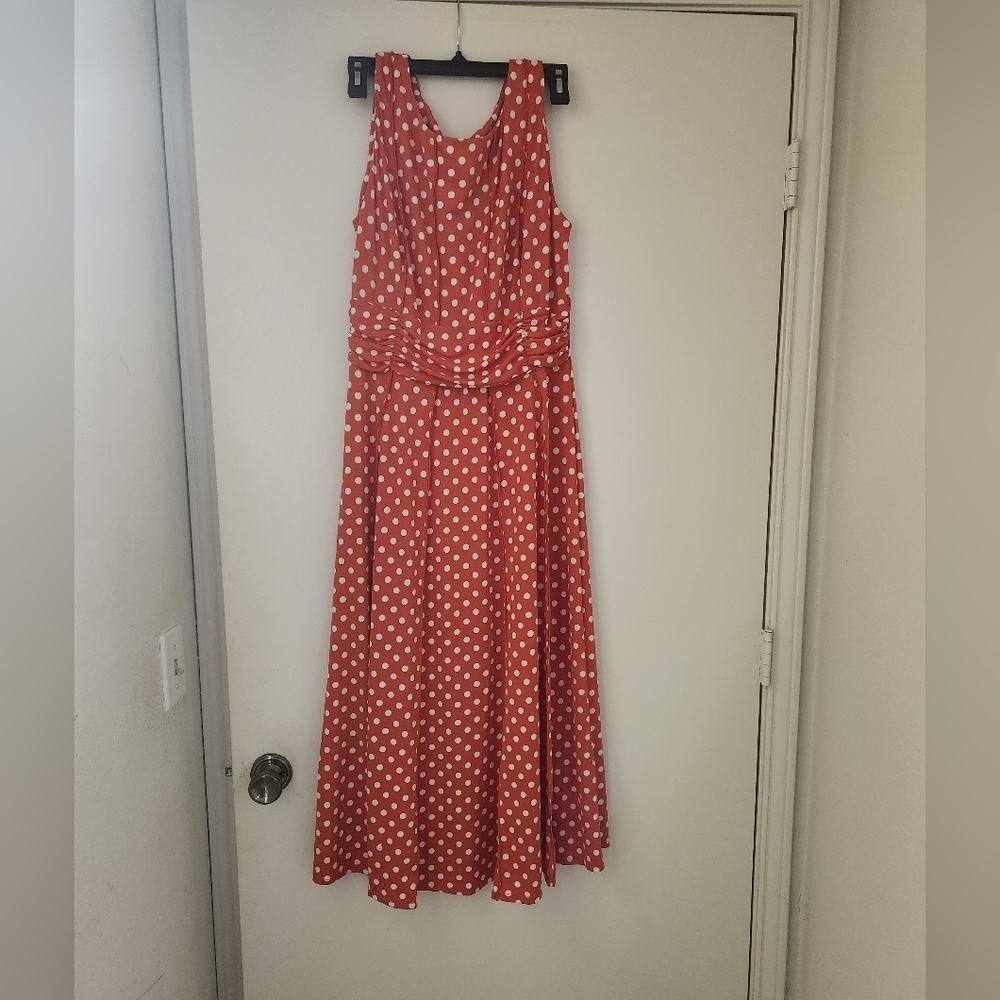Polka Dot Sleeveless Red Dress